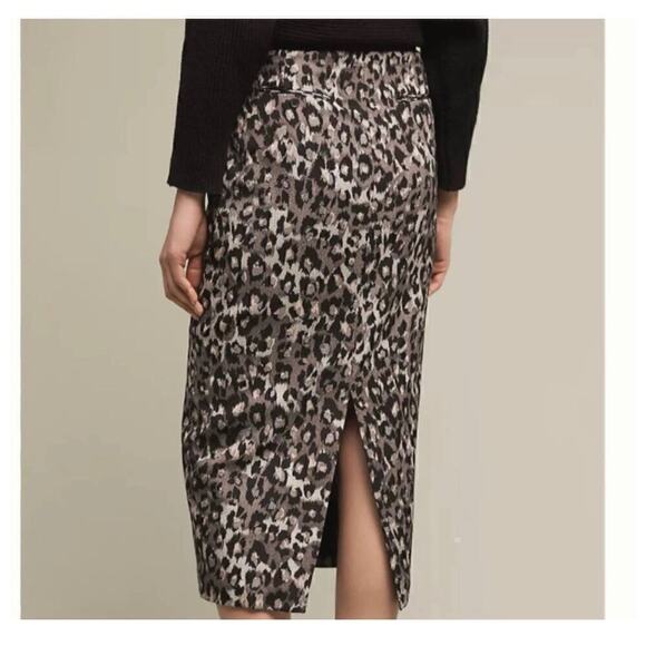 Tracy Reese Anthropologie Berlin Silk Leopard Pencil Skirt - Picture 2 of 8